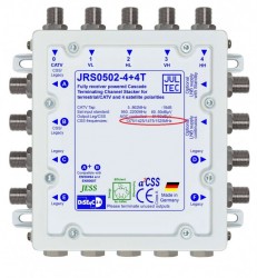 Jultec JRS0502-4+4T Unicable-Frequenzen auf Schalter