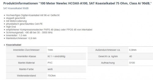 Koaxkabel_Newlec_HCOAX-A100-technische-Daten