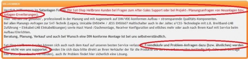 Satanlagen-Forum Startseite / Hinweis Fremdsupport-Anfragen