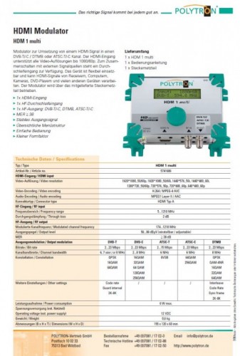 Polytron HDM 1 multi DE/EN Datenblatt