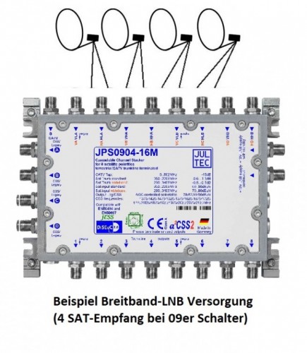 Jultec JPS0904-16M Breitband-LNB-Versorung 4-Satelliten