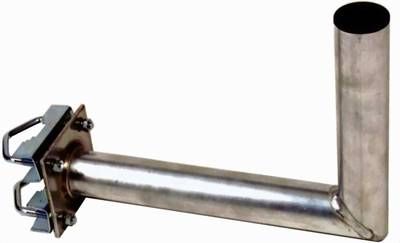 Mast für Balkongeländer / Mastverlängerung mit Zahnschelle in L- Auslage (vertikale und horizontale Befestigung)