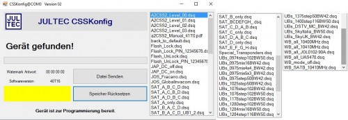 Jultec JAP100 CSS-Config (Config-Files)<br />alle in einem Überblick