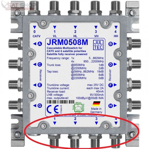 Jultec JRM0508M (M = Multimedia-Kaskade, mit Kaskadenausgängen)