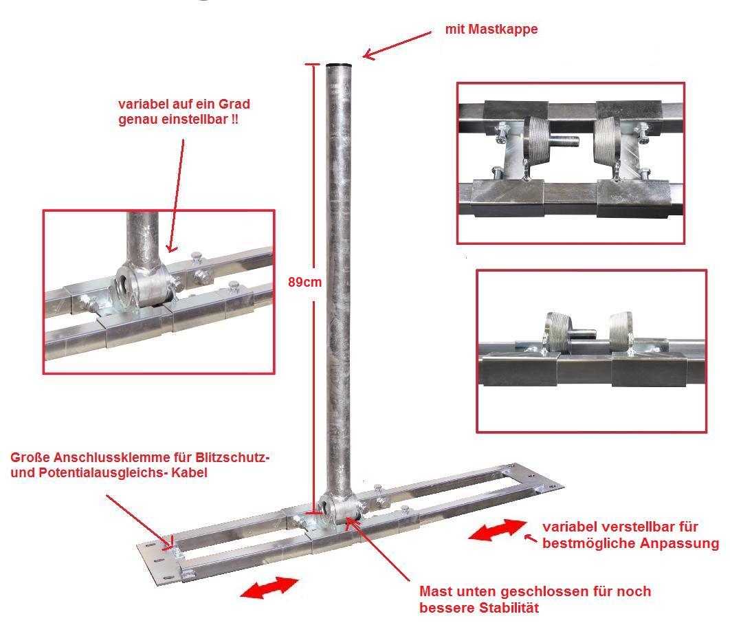 Dachsparrenhalterung &quot;Herkules&quot; S48/90-E48/90-S48/130-S60/90