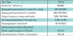 Polytron TST-B technische Daten (Rückumsetzer)