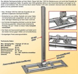 Dachsparrenhalter Herkules S60-900 XL Mastdurchmesser 60mm (wird hier im Beitrag technisch nicht beschrieben)