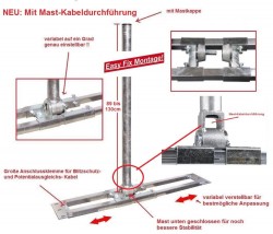 Dachsparrenhalter Herkules mit Mastkabeldurchführung