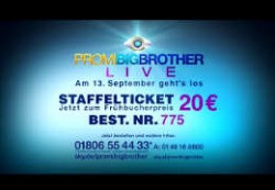 Derzeit wird eine Infotafel mit Hinweisen zum Staffelticket gezeigt.<br />Bild: Screenshot Promi Big Brother Live