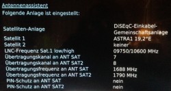 Unicable-Einstellungen für Loewe Spheros R 37 Full-HD+