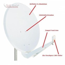 GigaBlue HD 85cm Premium Satantenne mit stabilem Doppel-Feedarm (LNB-Haltearm)