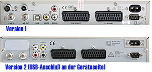 Abbildung Neotionbox 501 hinten (ausgeliefertes Model ist 2 -- 1 ist die alte Version des Gerätes !)