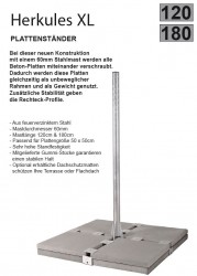 Herkules XL Balkonständer/Plattenständer für 8 Gehwegplatten 1.2 oder 1.7 Meter Mastlänge