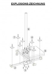 Herkules XL Balkonständer/Plattenständer für 8 Gehwegplatten 1.2 oder 1.7 Meter Mastlänge