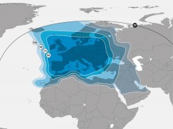 Astra19Grad-1M_Wide-Beam_Europe_KU_Band_Beam_Spot_Ausleuchtzone_Durchmesserangaben-Antenne