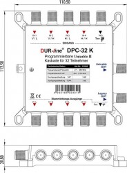 Dur-Line_DPC32K_JESS_EN50607_Unicable_EN50494_Umsetzer_Multischalter-Kaskade_Abmessungen