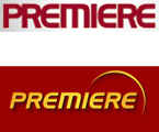 Das veränderte Premiere-Logo für &amp;quot;Premiere Flex&amp;quot; (oben) und das gewohnte Premiere-Logo (unten)<br />Bild: Premiere