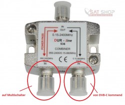 Einschleuseweiche DVB-S DVB-C (Kabel/BK - Sat)