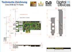 Digital-Devices Cine S2 V7 UHD PC-TV Karte Zeichnung Aufbau / Abmessungen
