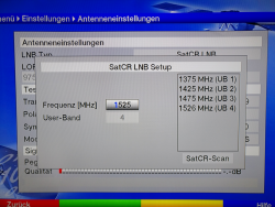 Erkannte Frequenzen nach Scan des Receivers